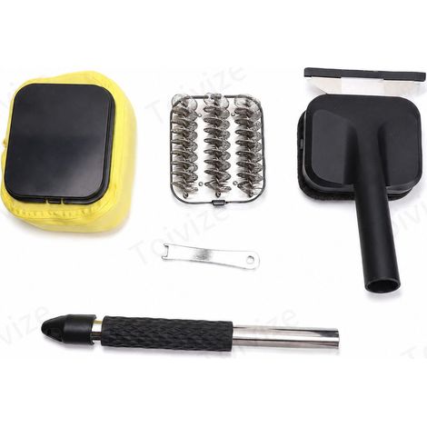 Spazzola per barbecue Toivize da 52 cm con testina intercambiabile, in acciaio inossidabile e tessuto ignifugo, per una pulizia sicura ed efficace della griglia. (1/5)