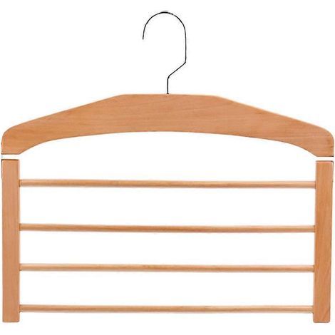 Multifunktionaler, rutschfester Kleiderbügel aus Holz für Kleidung und Hosen (1 Stück) – 38,00 x 36,00 x 1,20 cm (1/4)