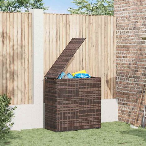vidaXL Baúl de cojines para jardín de ratán PE negro 100x49x103,5 cm (1/5)