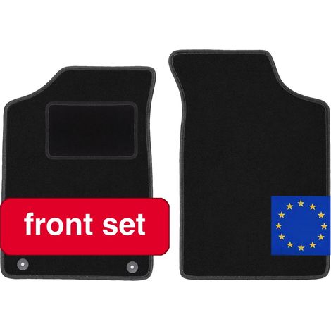 Tapis de sol de voiture, fibre synthétique, ajustement sur mesure pour Peugeot 106, design antidérapant, facile à nettoyer, couleur noire (1/5)
