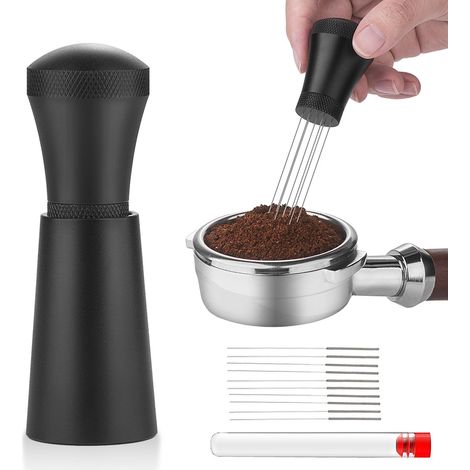 BRAVIX Outil de distribution d'expresso aiguilles, Distributeur d'aiguilles à Café, agitateur de poudre d'expresso, Espresso Distribution Tools, Espresso Coffee Stirrer, Distributeur d'aiguilles, Noir (1/5)