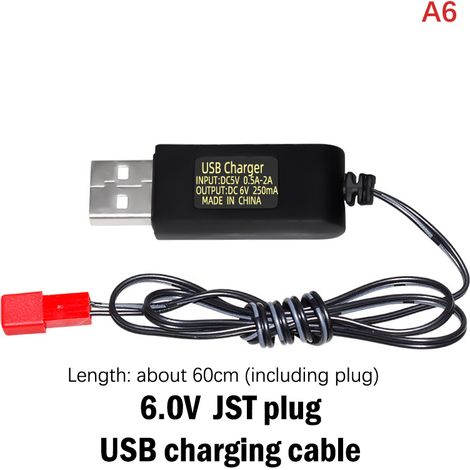 Chargeur USB pour batterie NiMH 3,6 V, 4,8 V, 6 V et 7,2 V pour télécommande (1/5)
