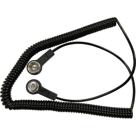 BJZ C-191 086 ESD-Erdungskabel 2.40 m Druckknopf 10.3 mm, Druckknopf 4 mm