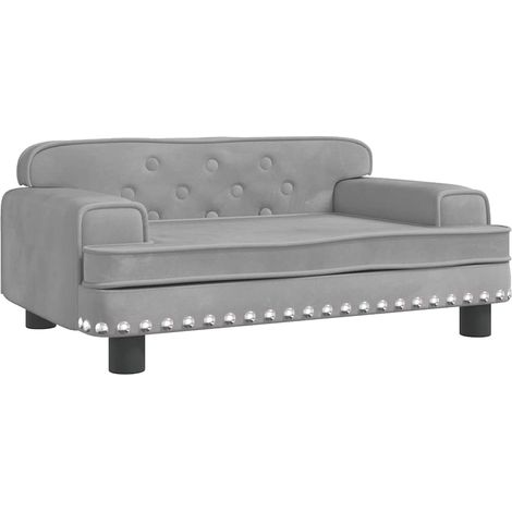 Canapé pour enfants,Sofa pour Salon,Banquette gris clair 70x45x30 cm velours CDS87722 (1/5)