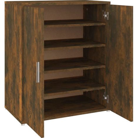 Meuble à chaussures 60 x 35 x 70 cm bois d'ingénierie marron (1/5)