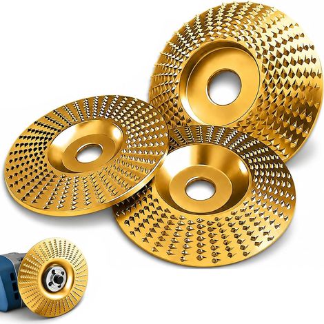 Ensemble de 3 pièces comprenant un disque de polissage et un disque de ponçage pour bois pour meuleuse d'angle, incluant un disque de meulage en carbure – Pour la découpe, le ponçage du bois, le poli (1/5)