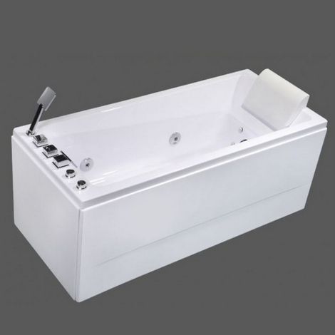 Bagno Italia Vasca da bagno 170x70cm con idromassaggio rettangolare bianca reversibile (1/4)