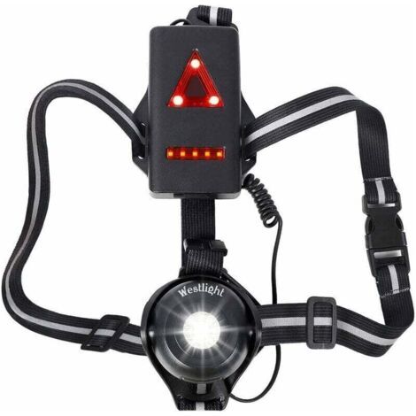 Lampe de course à pied LED rechargeable USB - Étanche - 500 lumens - Angle d'éclairage réglable - Lumière parfaite pour le jogging. la pêche. le camping. pour les enfants et plus encore (1/5)