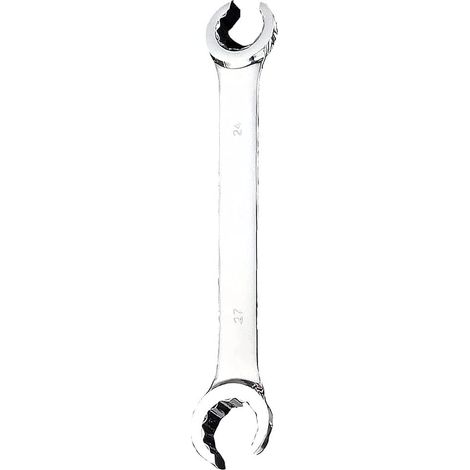 Outil de frein Clé à anneau ouvert 24 x 27 mm Clé métrique à double extrémité évasée pour les espaces difficiles à atteindre et confinés (1/4)