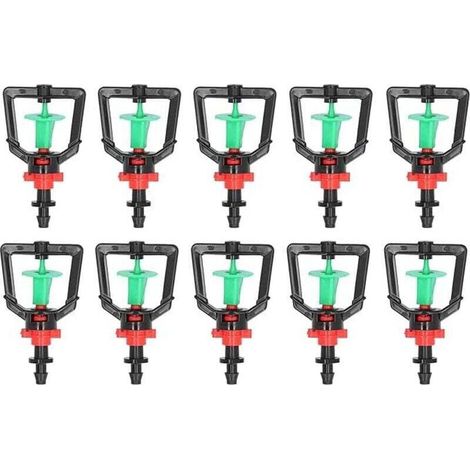 10 Sets G-Typ Mikro-Rotationsdüsen für die Pflanzenbewässerung, Refraktor-Sprühdüsen, quadratische Rotationssprinklerdüsen für Gewächshäuser, Durchmesser 6,0 cm - Crezuo