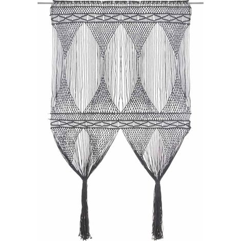 Maison Exclusive - Makramee Vorhang Anthrazit 140x240 cm Baumwoll