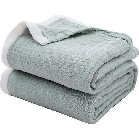 Plaid en mousseline pour adultes – Couverture douce et légère pour le canapé, le lit, la chaise longue, pour la maison, le camping (1/5)