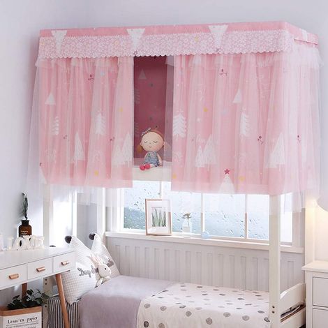Rideau occultant pour lit mezzanine, couvre-lit mi-hauteur anti-insectes avec voilage, 135 x 200 cm, thème planètes