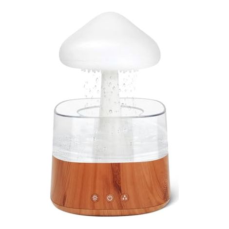 Rain Cloud Humidifier - 450ml Luftbefeuchter, Stimmungslicht Aroma Diffuser 30dB, 3 Modi Regen Pilz Lampe Befeuchtung für Kinderzimmer, Schlafzimmer, Zuhause, Büro