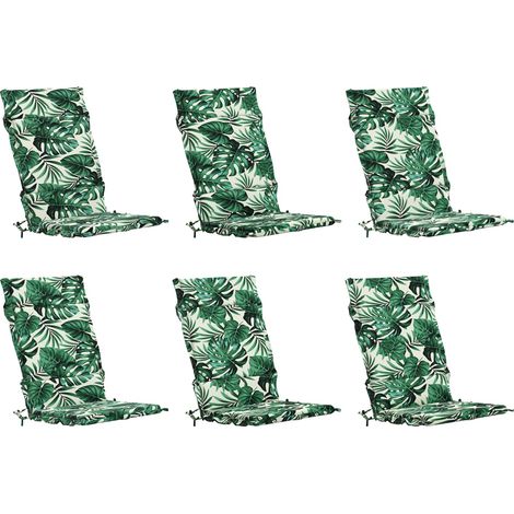 Hochlehner-Auflage GEMERT 6 stk. 100 % Polyester Blattmuster vidaXL