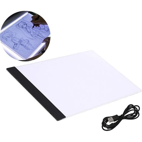 Tablette lumineuse LED A5 avec 3 niveaux de luminosité réglables pour le traçage, le dessin, la copie, l'affichage et les création (1/5)