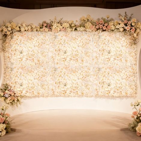 6 panneaux muraux artificiels imitation fleur, cérémonie, ligne, décoration de fond de mariage, 40x60 centime blanc art floral Wall