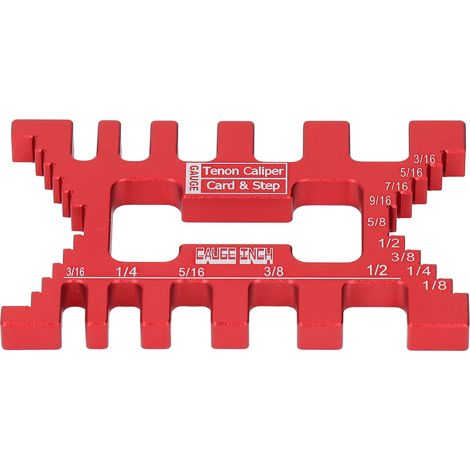 Gabarit à queue d'aronde pour le travail du bois, alliage d'aluminium, étrier à Tenon impérial métrique, jauge de hauteur, Table de scie, outil de mesure, rouge (1/5)