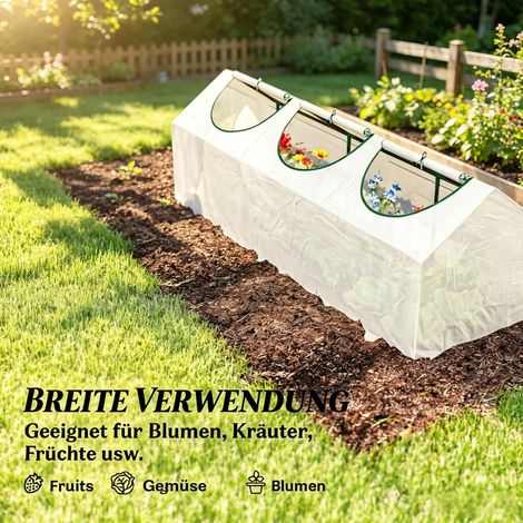 Serre robuste à structure renforcée, protection fiable contre vent et intempéries, tunnel végétal compact, abri de jardin modulaire pour plantes. (1/5)