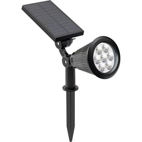 Projecteur solaire LED pour jardin et route, panneau solaire, batterie 5.5V/2W, batterie au lithium 18650, 2400mAh, 3.7V (1/5)
