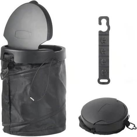 Poubelle pliable pour voiture avec couvercle – Poubelle pliable automatiquement pour camions et véhicules (1/4)