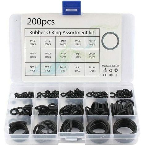 Pack of 200 O-rings - Rubber sealing gaskets for DIY projects (1/5)