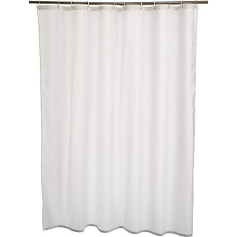 Rideau de douche blanc monochrome moderne et simple, imperméable, PEVA, 180 x 200 cm, longueur x 200 cm, largeur (1/5)