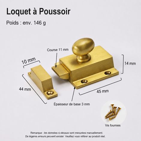 Verrou à targette en laiton T4502-5.4 finition mate réf 4743 5,5 × 4,4 × 1,4 cm 146 g – Livraison gratuite