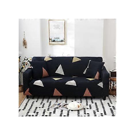 Stretch-Sofabezug, bedruckter Couchbezug, Sesselbezug für Polstersofas, elastischer Universal-Möbelschutz mit 2 Kissenbezügen, katzensicher