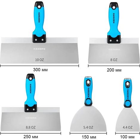 Manuzen - Kit de couteaux à enduire inox – 5 pièces (SK-5)