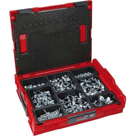 Fischer – Coffret L-Boxx plombier avec 600 accessoires – Ultra robuste pour fixation tuyauterie – Charge supportée 80 kg – 511436 (1/6)