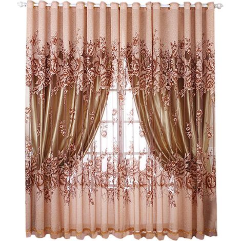 Rideau de porte occultant en polyester pour chambre et salon (marron) - Rideau de porte occultant en polyester pour chambre et salon (marron) (1/5)