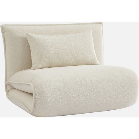 Poltrona letto trasformabile bouclé testurizzato