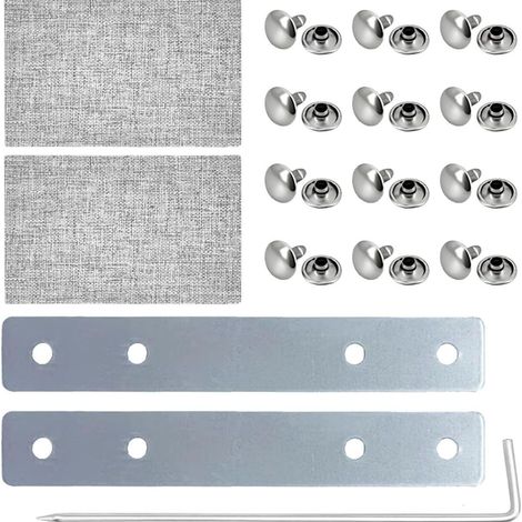 Roller blind fastener repair kit includes: 7-shaped nails, 2 sheets of webbing stickers, 12 pairs of rivets, and 2 fixing plates. (1/5)