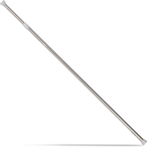 Barre Télescopique Tringle à Rideaux Douche Tige Encadrement Porte etc. sans Perçage INOX, Plastique, Argenté, 130-220 cm (1/5)