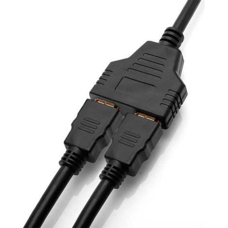 Adaptateur Splitter HDMI Noir Câble Repartiteur de 1 Mâle à 2 Femelles Transformateur Convertisseur Full HD pour[711] (1/4)