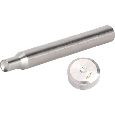 Outil de pose de rivets double face plat de 8 mm pour la fabrication artisanale de boutons en cuir.