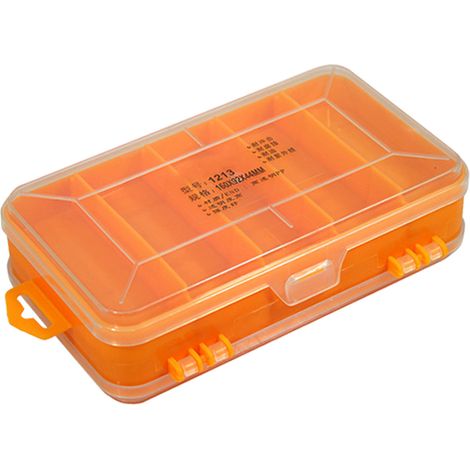 Boîte de rangement de matériel Double face en plastique Transparent, mallette de rangement pour petites pièces pour composants électroniques jaune