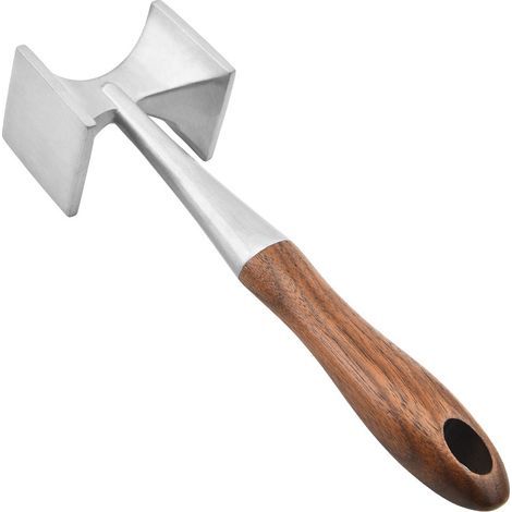 Ablandador de carne 2 en 1, de aleación de zinc con mango de madera – (1/5)