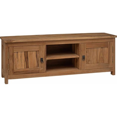 Meuble tv 110 x 30 x 40 cm Naturel Bois de teck massif vidaXL (1/5)