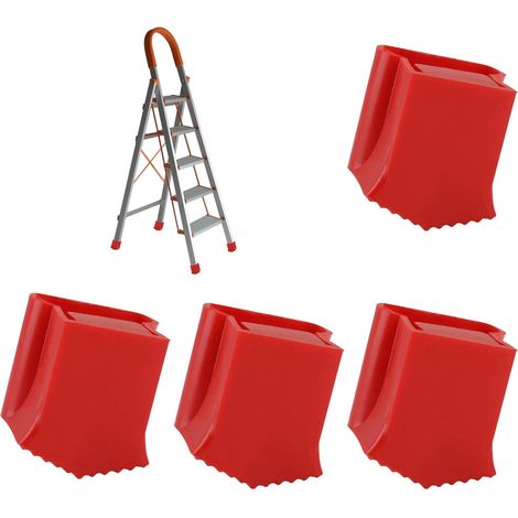 4 Pièces Couvre-Pieds D'échelle, 34 x 45mm, Patin Echelle en Caoutchouc Antidérapants pour Escaliers, épaissir Coussin de Protection D'échelle pour échelles, Protection et Stabilité pour Échelles (1/5)