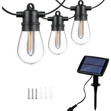 Guirnalda de luces solares para exteriores S14 de 10 m, 4 modos de iluminación (1/5)