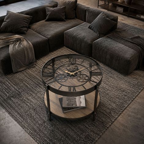 Table D'Appoint - HOME DECO FACTORY - Horloge - Noir - Transparent (1/5)