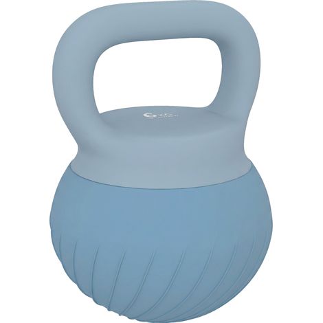 SPORTNOW pesa rusa 6 kg, kettlebell relleno de arena metálica y mango antideslizante, para entrenamiento en casa, gimnasio, azul claro