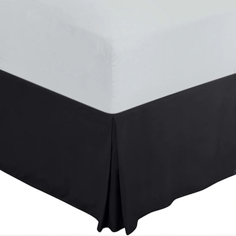 Filiyano-Couvre-lit à volants en microfibre de polyester douce doublement brossée - Plissé - Se glisse sous le matelas et descend jusqu'au sol (1/5)