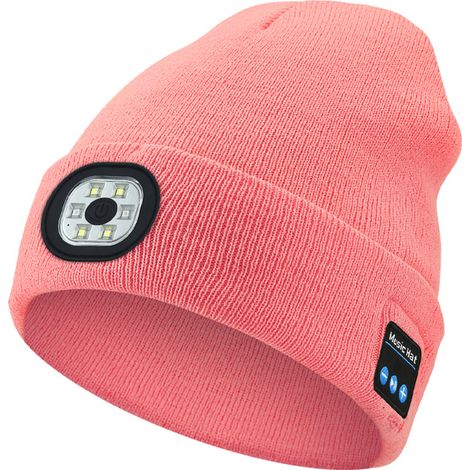 Bonnet tricoté Bluetooth Musique LED pour Homme avec Phare, Bonnet Homme/Femme, Cadeau de Noël, Cadeau pour Papa (1/4)