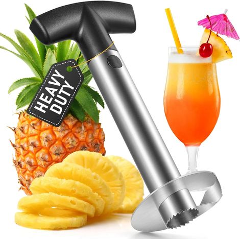 1 pièce vide-ananas trancheur lame renforcée en acier inoxydable robuste extracteur de trognon éplucheur (1/5)