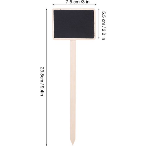 Plaquettes de jardin décoratives Bois 10Pcs Signes pour plantes Mini tableau noir Messages (1/5)