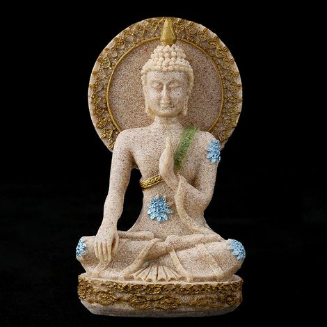 Statue de Bouddha en Grès pour Feng Shui, Décoration Zen pour Salon ou Jardin, Idée Cadeau Méditation (1/5)