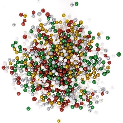 Palline di polistirolo glitterate natalizie 8g